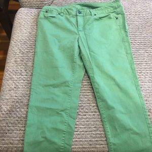 Slim Crop green jeans